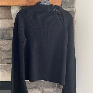 Ella Moss tie neck mock neck sweater